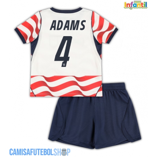 Camisa de time de futebol Estados Unidos Tyler Adams #4 Replicas 1º Equipamento Infantil Mundo 2026 Manga Curta (+ Calças curtas)
